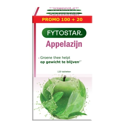 Afbeelding van Fytostar Appelazijn 1200 100+20 Tabletten Gratis