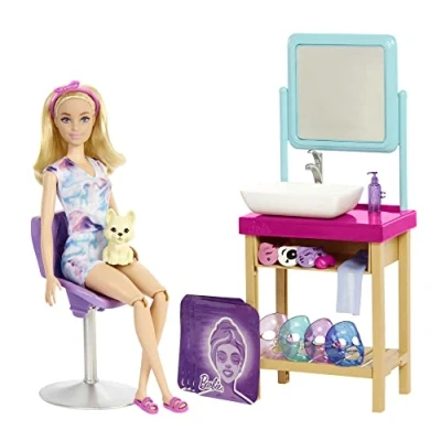 Afbeelding van Barbie Sparkle Masker Spa welness Day Speelset &amp; Accessoires Barbiepop