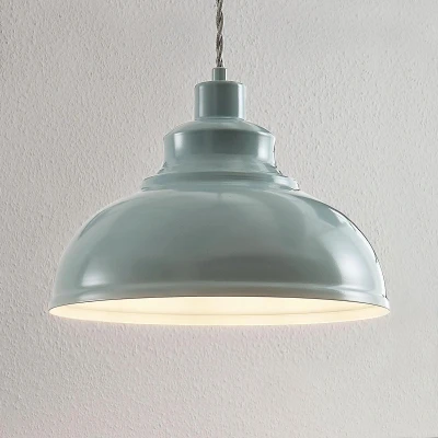 Afbeelding van Lindby hanglamp 1licht metaal H: 19.7 cm E27 lichtblauw