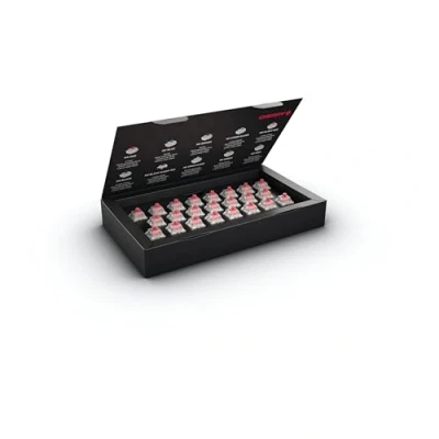 Afbeelding van CHERRY MX RGB SILENT RED SWITCH KIT, Doos met 23 Mechanische Toetsenbordschakelaars, voor DIY, Hot Swap of Gaming Keyboard, Lineaire schakelaar zonder Klik, Soepel en stil