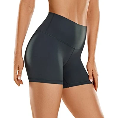 Afbeelding van CRZ Yoga Dames Butterluxe Shorts 4&#039;&#039; Hoge Taille Workout Gym Leggings Hardlopen Spandex Biker Melaniet L