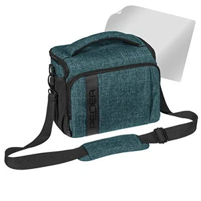 Afbeelding van PEDEA SLR cameratas schoudertas met displaybescherming voor Olympus E M10, M5 Mark II, Pen PL8 PL9 / Canon EOS M50 Nikon D5600, D7500 Panasonic Lumix DMC G9 G70 G81 GX8 GX80, (XL) petrol
