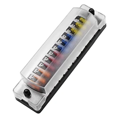 Afbeelding van Jtron 12 voudige autozekeringkast voor ATO/ATC 1 20 A zekering DC 32 V M5 schroefconnector zekeringhouder met auto boot marine SUV (12 weg negatief)