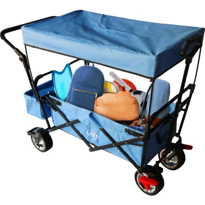 Afbeelding van Axi AB210 Foldable Beachwagon with roof, bag, brake and handlebar Blue