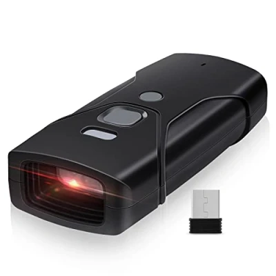 Afbeelding van JRHC Bluetooth barcodescanner, mini 2D draagbare draadloze barcodescanner 3 in 1 en 2,4 G barcode lezer