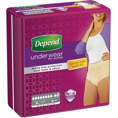 Afbeelding van Depend Pants Voor Vrouw Maximum XL 9 stuks