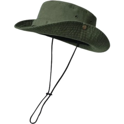 Afbeelding van Safari Hoed Denim Heren Dames Maat 56/58 Outdoor Jungle Zonnehoed Leger Groen