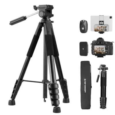 Afbeelding van K&amp;F Concept Camerastatief, 190,5 cm lichtgewicht draagbare reizen outdoor DSLR statieven voor camera telefoon video opname statief standaard, mobiele telefoonclip smartphone live streaming vlog,