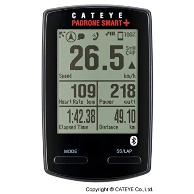 Afbeelding van CatEye Padrone Smart+ CC SC100B Fietscomputer Draadloos Bluetooth Zwart