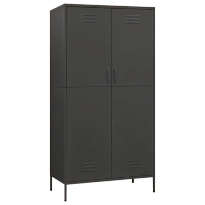 Afbeelding van vidaXL Kledingkast 90x50x180 cm staal antracietkleurig
