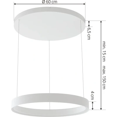 Afbeelding van Lucande LED hanglamp Philine, Ø 60 cm, wit, ijzer