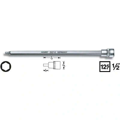 Afbeelding van HAZET 2527 8 Dopsleutel bitinzet 1/2 (12.5 mm)