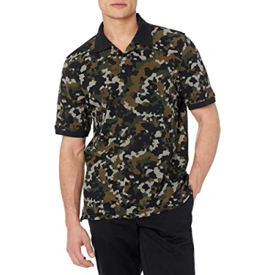 Afbeelding van Amazon Essentials Men&#039;s Poloshirt van piqué katoen met normale pasvorm (verkrijgbaar in grote en lange maten), Olijfgroen Camo, L