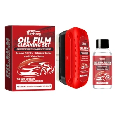Afbeelding van GUOMIYOYO Automotive Oliefilm Reinigingsborstel Voorkomt regen en mist Water afstotend met navulling verbetert de helderheid zichtbaarheid Glas Oliefilmverwijderaar voor autoruiten