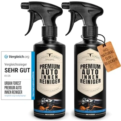 Afbeelding van Urban Forest premium cockpitreiniger, auto interieurreiniger voor bekleding, interieur en dashboard, cockpitspray bekleding met mat effect (set van 2 x 500 ml)