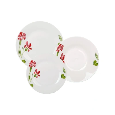 Afbeelding van Bella Fiore Premium 18 Delige Bordenset van Porselein Serviesset met Uniek Design AR 75