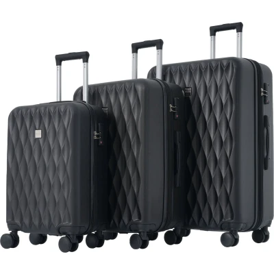 Afbeelding van Merax Koffer Set Harde Koffers M L XL Handbagage en Reiskoffers met TSA slot 4 Wielen ABS materiaal Zwart