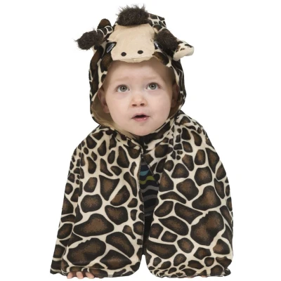 Afbeelding van Funny Fashion Giraf Kostuum Cape Korte Savanne Giraffe Kind Bruin, Wit / Beige One Size Carnavalskleding Verkleedkleding