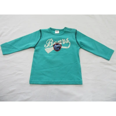 Afbeelding van dirkje , jongens, t shirt lange mouw groen bears 80 12 maand