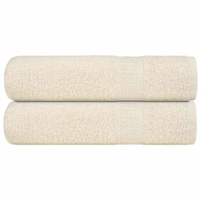 Afbeelding van vidaXL Badhanddoeken 2 st 100x150 cm 360 g/m² 100% katoen crèmekleurig