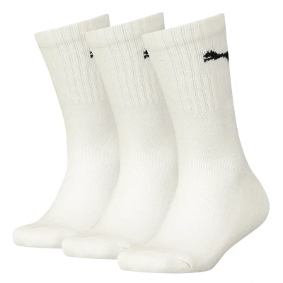 Afbeelding van 3 x Puma Sportsokken Junior Crew Wit 27/30 maat