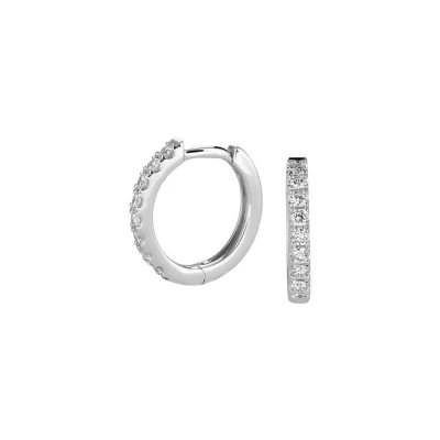 Afbeelding van Oorringen met Scharnier 0.15ct (2x0.075ct) G SI Witgoud Glanzend