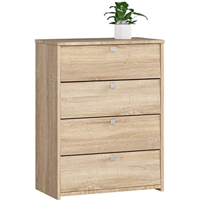 Afbeelding van AKORD Rubin Schoenenkast met 4 schoenenrekken en klapdeuren, gesloten schoenenrek, schoenenbank, schoenenopslag, 66 x 85 36 cm (b h d), gewicht 29 kg, kleur Sonoma eiken