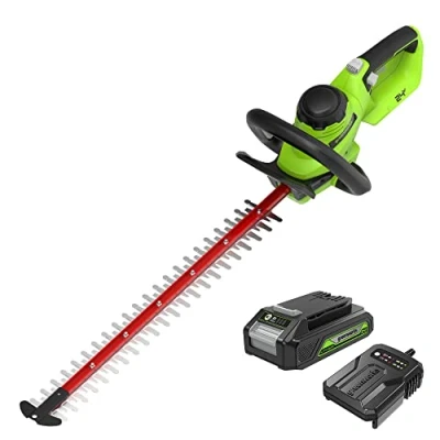 Afbeelding van Greenworks 24V Borstelloze Accu Heggenschaar Motor Meslengte 56 Mm Snijcapaciteit 25