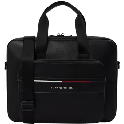 Afbeelding van TOMMY HILFIGER Heren Th Foundation Computertas Am0am13198, één maat, Zwart (zwart), One Size