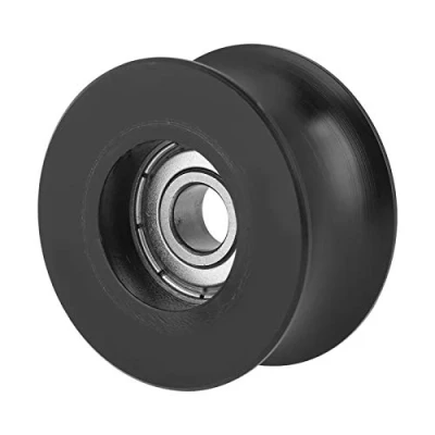 Afbeelding van 4 Stks 0840UU U Type Groef Hoge Kwaliteit Katrol Roller Gids Wiel 8x39.5x20.1mm Zwart