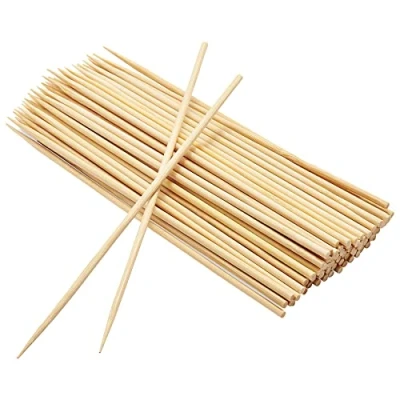 Afbeelding van EXNIMA, 100, 200, 500, 1200 of 12000 stuks, houten spiesen, stokjes voor barbecue, buffet, fruit, kampvuur en knutselen, afmetingen 10, 15, 20, 25 30 cm