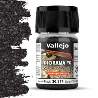 Afbeelding van Vallejo 26317 Landscape Textures 317 Vulkanisch Zwart 0,1 2 mm 35ml Effecten potje