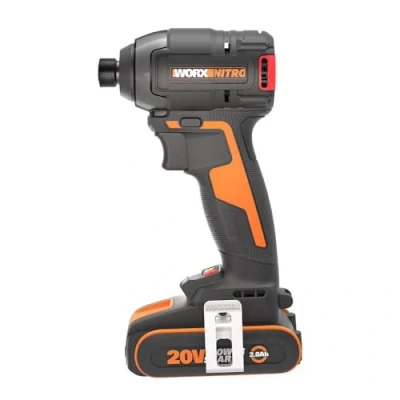 Afbeelding van WORX NITRO WX265 Accu slagschroevendraaier, 20 V, krachtige borstelloze 3 snelheidsinstellingen en 2 modi, 200 Nm draaimoment, licht compact, incl. x Ah accu&#039;s oplader