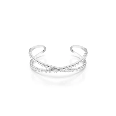 Afbeelding van Swarovski Hyperbola CUFF Armband silvercoloured, Dames, Maat: Large, Silver coloured