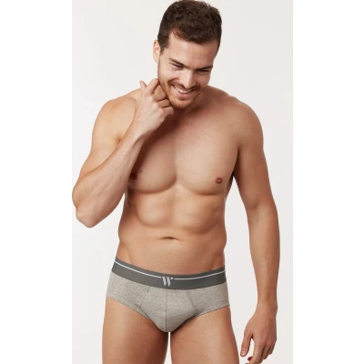 Afbeelding van Woody Heren Slip Duopack Grijs XL