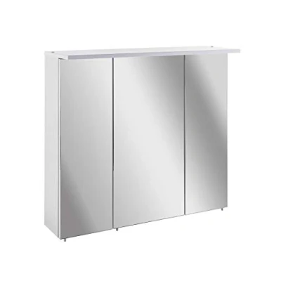 Afbeelding van Schildmeyer Spiegelkast Profiel Breedte 70 cm, 3 deurs, ledverlichting, schakelaar /stekkerdoos