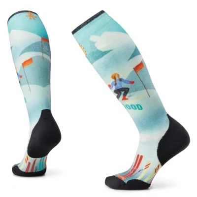 Afbeelding van Smartwool SKI Targeted Cushion SNOW Bunny Print OTC Sportsokken, Dames, Maat: 34 37, Capri