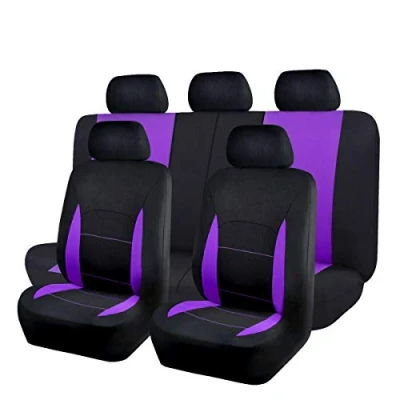Afbeelding van Flying Banner Autostoelhoezen, platte stoffen universele pasvorm, volledige set compatibel met airbag, paars