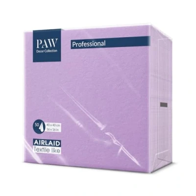 Afbeelding van PAW Airlaid Servetten (40 x 40 cm) I 50 Stuks Ideaal voor Bruiloft, Doop, Communie, Verjaardag Hoogwaardige Tafeldecoratie Stoffen Stofachtig Effen Violet