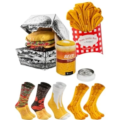 Afbeelding van Rainbow Socks Grappige Meal Box Cadeau 5 paar