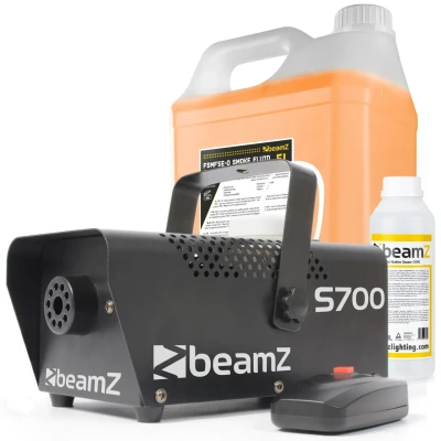 Afbeelding van BeamZ S700 rookmachine pakket met reinigings en rookvloeistof 700W