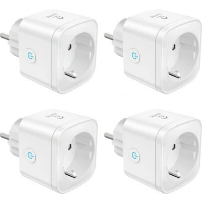 Afbeelding van EIGHTREE Smart Plug Wifi 4 delige set Slimme Stekker App Bediening Verbruiksmeter Energiemeter Spraakbediening met Alexa &amp; Google Home ET20 1