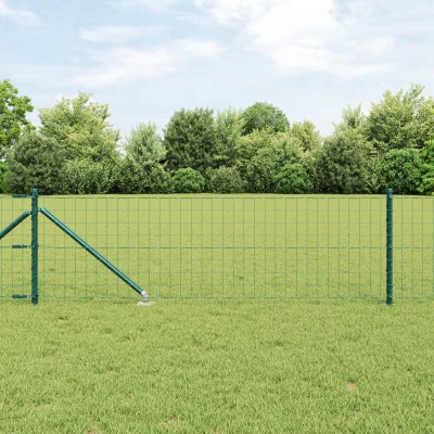 Afbeelding van vidaXL Euro Fence met 13 Spike Posts 0.6x25 m Verzinkt Staal Groen