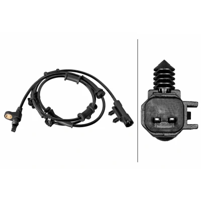 Afbeelding van HELLA 6PU 358 219 131 ABS Sensor Met verbindingsstuk Geluidsensor 2 polig 1220mm JEEP: Wrangler III SUV (JK) 2.8 CRD, 3.6 V6, 3.8 RWD, 2007 2011