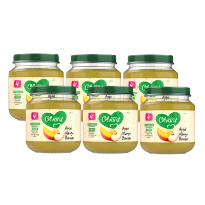 Afbeelding van Olvarit Fruithapje Appel, Mango, Banaan 4+ maanden 125 gr