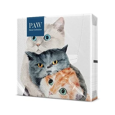 Afbeelding van PAW Serviette Papier 3 Plis (33 x 33 cm) I Lot de 20 Table Idéal pour les Anniversaires, Journées Portes Ouvertes, Fêtes Jardin (Better Together)