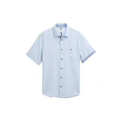 Afbeelding van TOM Tailor Regular FIT Kurzarm MIT Brusttasche Overhemd, Heren, Maat: Small, Powder blue zigzag structure