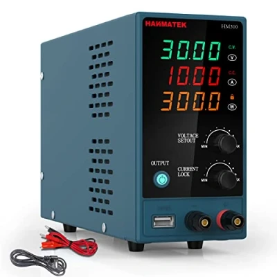Afbeelding van HANMATEK Laboratoriumvoeding 0 30V / 10A Instelbaar DC Met 4 Cijferig LED display Gestabiliseerde Schakelende Voeding Ampèremeter Overbelasting en Kortsluitvast HM310
