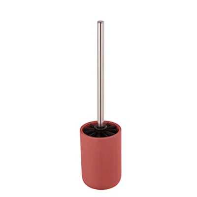 Afbeelding van Allstar WC garnituur Olinda, toiletborstelhouder in conische vorm, borstelhouder matte afwerking, gemaakt van keramiek, incl. toiletborstel zwart, afmetingen (B x D H): Ø 9,5 40 cm, rood