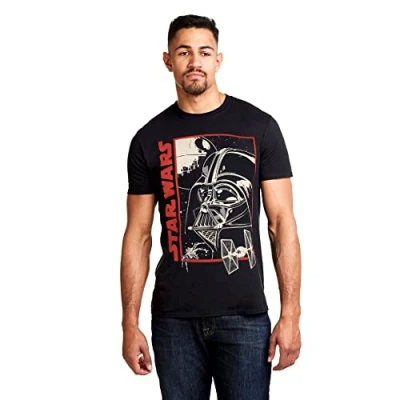 Afbeelding van Star Wars Heren Vader Poster T shirt, Zwart, XL